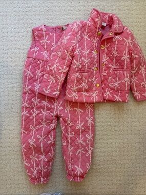 The Beaufort Bonnet Company Pink Quilted Bow-Print Set